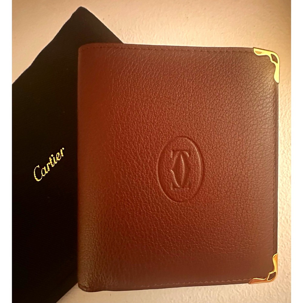 Cartier Must de Cartier Brown Bifold Wallet w/ ID Window & Card Slots